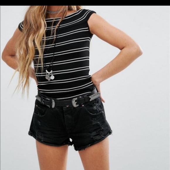 Free People Tops - Free People Off The Shoulder Ribbed Stretch Sailor Top Small